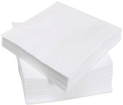 Khushi Solid white Color Design Napkin Tissue Papper White Paper Napkins