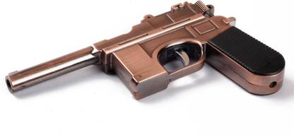 ASRAW Refillable Gun Pistol Electric Shock Prank Cigarette Lighter- Prank (Without Fuel - Empty Lighter) Pocket Lighter
