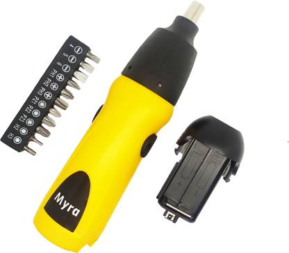 MYRA Mini Electric Screwdriver Battery Operated Cordless Screwdriver Drill Tool Set with 11Pcs Screws Standard Screwdriver Set