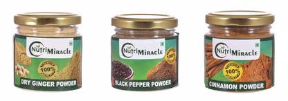 NUTRI MIRACLE dry ginger cinnamon black pepper powder combo pack