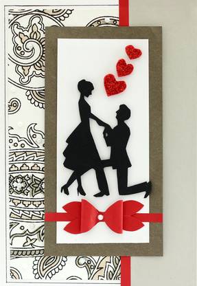 Artej Handmade 3D Paper Quilling Personalized Love Greeting Card for your Valentine in Beautiful Gift Box, Set of 1 Greeting Card
