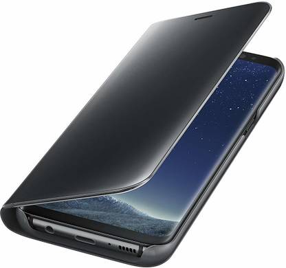 Midkart Flip Cover for Samsung Galaxy S8 Black 100% Original S-View Cover with Working Auto Sensor