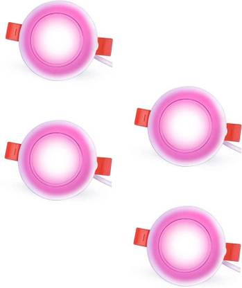 NEW INDIA LIGHTING 5 watt deep juncation led light for decorative purposes (pink pack of 4) recessed ceiling lamp Recessed Ceiling Light Ceiling Lamp