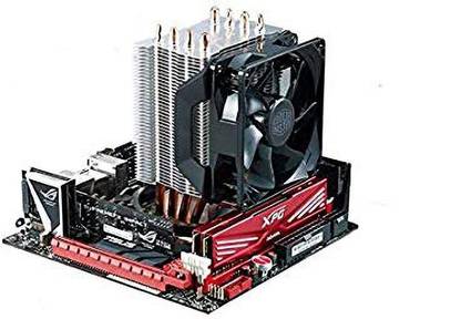 COOLER MASTER Coolermaster Hyper H410R (RR-H410-20PK-R1) 120mm RED LED Air CPU Cooler Intel/AMD Support Fan with Heat Sinks & Pipes Processor Cooler