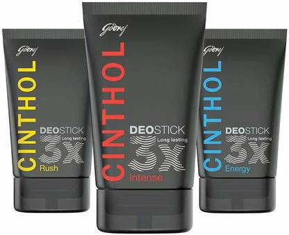 CINTHOL Deo Stick - Intense, Rush, Energy Deodorant Cream  -  For Men