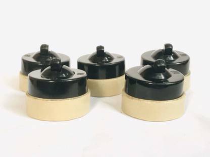 MHE Home Décor -Light Switch - 2 Way with Ceramic Base Old Round Model ISI Mark Set of 5 6 A Two Way Electrical Switch