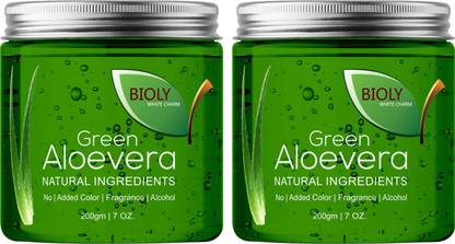 Bioly Green Aloe Vera Gel (Perfect Base before Makeup) (Pack of 2) Primer  - 400 ml