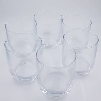 godzy (Pack of 6) Transparent Plain Design Round Shape Juice/Water Glass. (Pack Of 6) Glass Set Water/Juice Glass