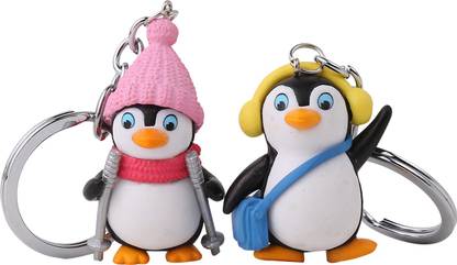 RainSound Penguin Bird 3D keychain ( Pink yellow , Pack of 2) Key Chain
