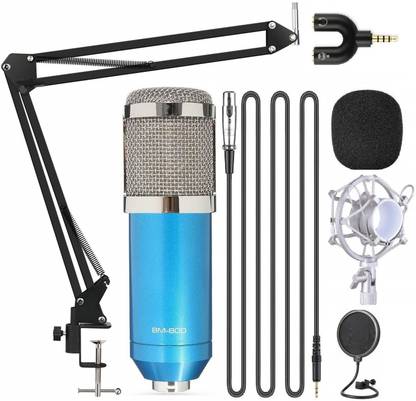 टेकटेस्ट BM800 Broadcasting Studio Recording Condenser Microphone शॉक माउंट एडजस्टेबल सस्पेंशन सिज़र आर्म स्टैंड पॉप फिल्टर 3.5 mm ऑडियो जैक से हेडफोन माइक्रोफोन स्प्लिटर कंडेंसर स्टूडियो माइक्रोफोन के साथ, स्टूडियो माइक्रोफोन स्टैंड, रिकॉर्डिंग माइक स्टैंड, PC के लिए माइक्रोफोन, गाने के लिए माइक्रोफोन, वॉइस रिकॉर्डिंग के लिए माइक्रोफोन, स्पीकर के साथ माइक्रोफोन