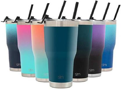 Simple Modern 30oz Cruiser Tumbler with Straw & Closing Lid Travel - Gift Double Wall Vacuum Insulated - 18/8 Stainless Steel Thermos Water Bottle -Riptide [CAT_116089] Stainless Steel Tumbler