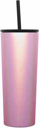 Simple Modern 24oz Classic Tumbler with Straw Lid & Flip Lid - Travel Gift Vacuum Insulated Coffee Beer Pint Cup - 18/8 Stainless Steel Water Bottle Shimmer: Rose Quartz [CAT_117968] Stainless Steel Tumbler