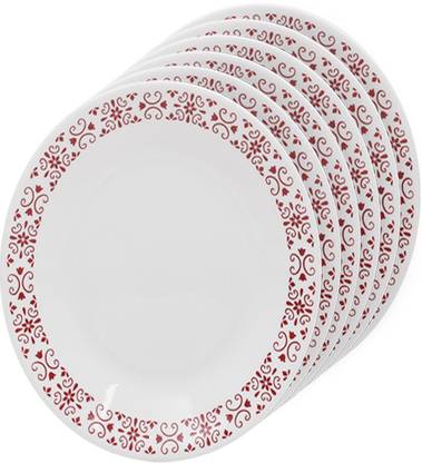 CORELLE Small Plate Red Trellis 6PCS Quarter Plate