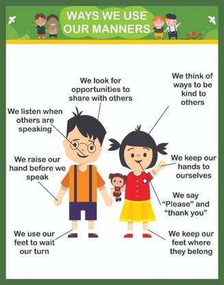 Good Manners Educational Charts for Kids Home and School Paper Print