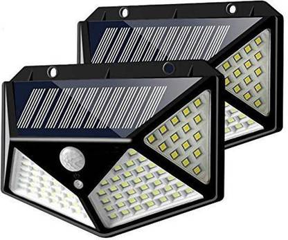 Buram Solar Lights Outdoor 100 Leds Motion Sensor Light 1000 Lumens Waterproof Security Wall Solar Motion Sensor Light Outdoor, Led Exterior Security Light Fixtures
