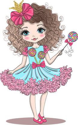 god & god's 65 cm Beautiful Girl Self Adhesive Sticker