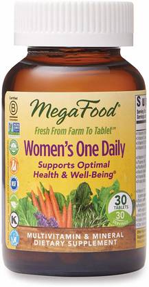 MegaFood Women's One Daily Multivitamin & Mineral Fresh From Farm to 30 Vegan Tablets