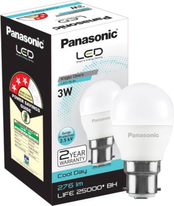 Panasonic 3 W Basic Round B22 LED Bulb