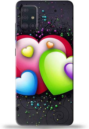 NDCOM Back Cover for Samsung Galaxy A71 Romantic Love Hearts Printed