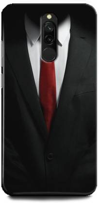 Inditex Back Cover for Redmi 8/ Hitman, Shirt, Tie, Jacket, Gentleman, Black, Suit