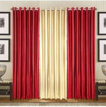 Home Utsav 214 cm (7 ft) Polyester Door Curtain (Pack Of 3)