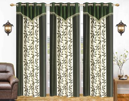 Ville Style 214 cm (7 ft) Polyester Room Darkening Door Curtain (Pack Of 3)