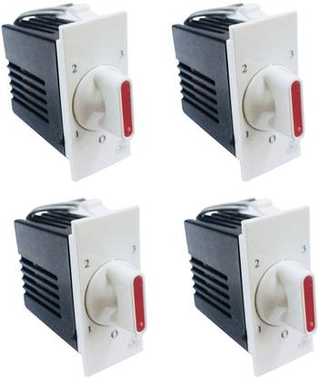 HI-PLASST Modular Switch Type Fan Regulator(4pcs) Step-Type Button Regulator