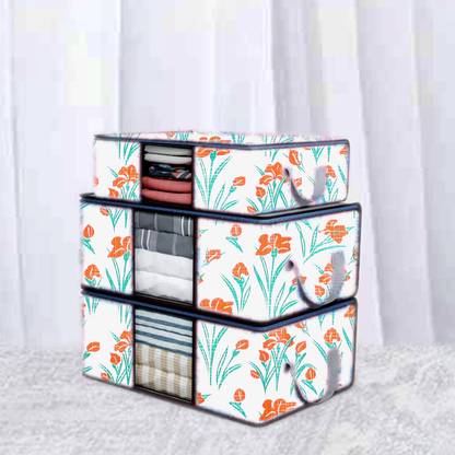 JM Homefurnishings Set of 3 blanket/Clothes storage box big size blanket/Clothes cover BCJM14