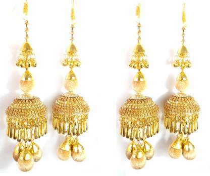 ONEX 2 Pair (4 Kaleera) Golden Bridal Kaleera/Kalira/Kalire for Women Kaleera