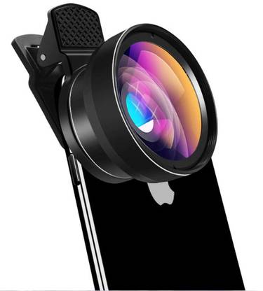 Duende Micro+Wide Angle 0.45X External Optical Lens Special Effect Photography DSLR Blur Background Effect Adjustable Focus HD Pictures Best Quality Lens With Cover And Cleaner Compatible With All Android And IOS Mobile Phone Lens