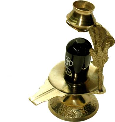 NAVYAKSH Brass Shaligram Shiva Ling Lingam Shivling Statue Decorative Showpiece - 7.62 cm Decorative Showpiece  -  10.7 cm