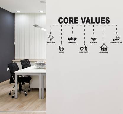 Fiery Mart 60 cm Core Values Medium Vinyl Wallsticker(120 cm x 60 cm) Self Adhesive Sticker