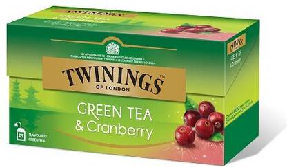 TWININGS Green Tea & Cranberry Imported 40G Cranberry Tea Bags Box
