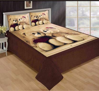 octane Velvet King Flat 300 TC 3D Printed Bedsheet