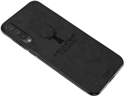 MOBILOVE Back Cover for Samsung Galaxy A50, A50s, A30s | Deer Pattern Cloth Texture Leather Finish Soft Fabric Hybrid Case