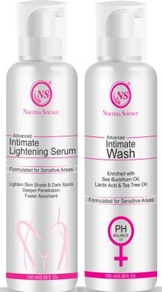 Nuerma Science Advanced Intimate Lightening Serum & Advanced Intimate Wash with Lactic Acid (Formulated for Sensitive Areas) (100 ML Each)