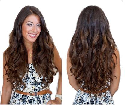 EKAN Invisible Wire  Extensions No Clips in  Extension Straight /Curly Real Natural Synthetic Hair Extension