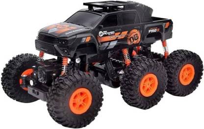 HornFlow Wheel Rock Crawler Remote Control Car, Monster Truck, Rechargeable  (Orange)