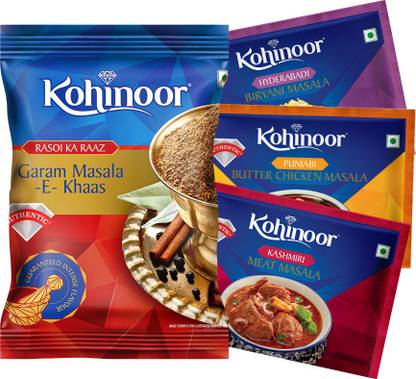 KOHINOOR Garam, Biryani, Butter Chicken, Meat Masala Spices Combo