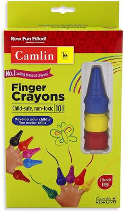 Camlin Finger Grip Crayons -Pack of 10