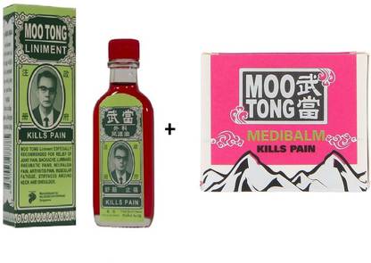 Moo Tong Pure Natural Liniment 60 ml and 30g Balm Pack of 2 Liquid