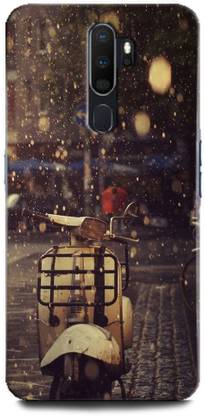 WallCraft Back Cover for OPPO A9 2020 / CPH1937 SCOOTER, CHOPPER, RAIN, BEAUTIFULL