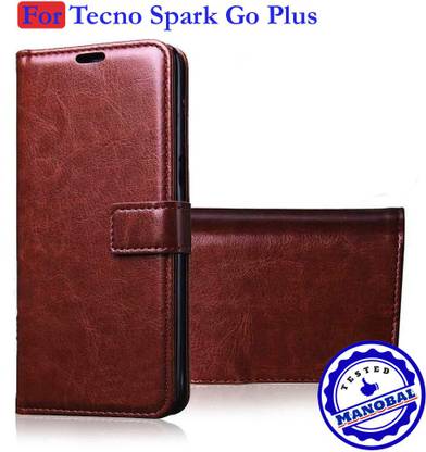 Manobal Flip Cover for Tecno Spark Go Plus - Exotic Cherry Brown