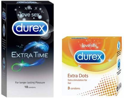 DUREX Extra Time 10s + Extra Dots Dotted 3s (10s + 3s = 13 Condoms) Condom