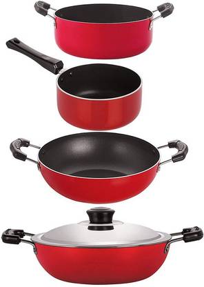 NIRLON Non-Stick 3 Layer Coated Odor Free Healthy Cookware Utensils Combo Item Non-Stick Coated Cookware Set