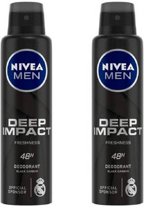 NIVEA DEEP IMPACT FRESHNESS DEODORANT 150 ML X 2 Deodorant Spray  -  For Men