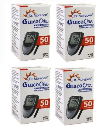 Dr. Morepen BG03 50 strips 200 Glucometer Strips 200 Glucometer Strips