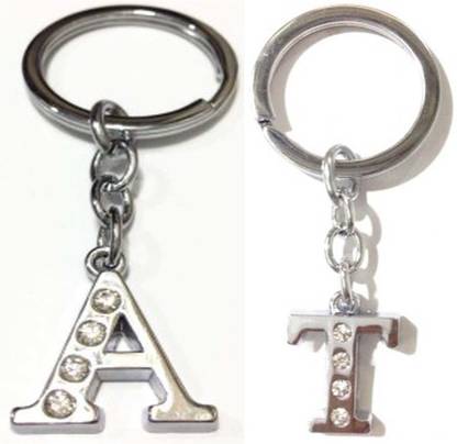 Rashi Traders Alphabet A & T Letter Key Chain