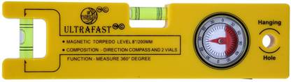ULTRAFAST Magnetic Torpeodo Level with compass 200mm COMPASSS LEVEL 200MM Non-magnetic Torpedo Level