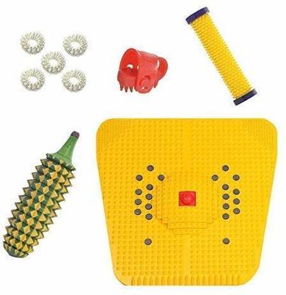 Acufit ACU064 Acupressure Massager Tools Combo Kit With Power Mat + Wooden Karela + Energy Roll -Soft + Thumb Pad + 5 Pc Massage Rings For Stress And Pain Relief Acupressure Tool Kit Massager